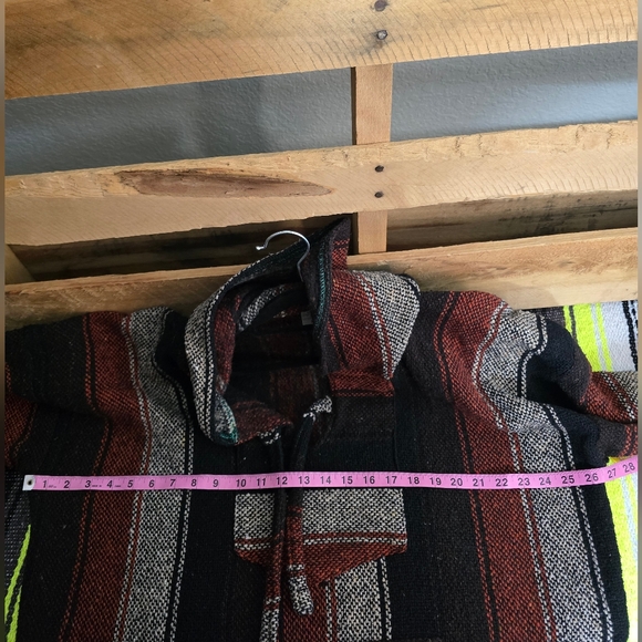 Mexican Baja Hoodie Pullover Sweater Size:XL Color:Red/Gray/Black - Picture 6 of 7